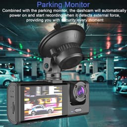 Dual Dash Cam 1080P HD - Voor en Achter Camera met 3 inch Scherm, G-Sensor en Nachtzicht — thumbnail 4
