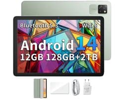 Blackview Tab 60 WiFi Android 14 Tablet - 12GB+128GB(1TB Externe SD) - 10.1'' HD+ Display - 5100mAh Batterij - Dubbele boxluidsprekers Groen