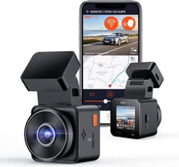 Luxe Dashcam Auto – Voor en Achter – Achter Draadloos – HDR Night Vision – 1080P – 24 Uur Parkeerstand – Met CPL – Eenvoudige Bediening – Zwart — thumbnail 1