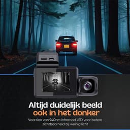 Camigoo® M800 Pro - Triple Dashcam - Dashcam Voor Auto - Ultra 4K, 2K & Full HD - Voor, Achter & Binnen Camera - Door ANWB Getest - WiFi & GPS - SONY Sensor - 64GB SD Kaart - Parkeermonitor - Time Lapse - IR Nachtzicht - NL Handleiding + Systeem — thumbnail 3
