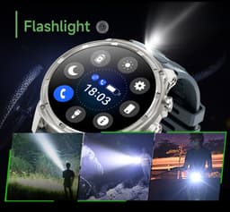 WizBay Premium Select® 1.85 Sport Smartwatch – Dames & Heren – Bluetooth Bellen – Hartslagmeter – Bloeddrukmeter – O2 Zuurstofmeter – 60+ Sportmodi – LED Zaklamp – IP68 Waterdicht – FitCloud Pro – Android & iOS - Zwart — thumbnail 3