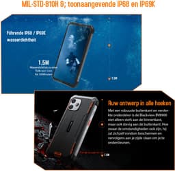 Blackview BV8900 - Robuuste Smartphone - 16GB RAM - 256GB - Warmtebeeldcamera - 6.5 inch - 10000mAh - IP68 Waterdicht - Outdoor Mobiele Telefoon - NFC - GPS - Oranje — thumbnail 2