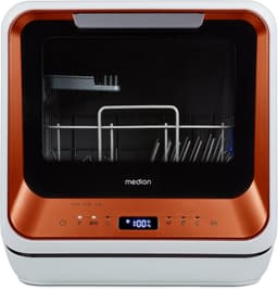 MEDION Mini vaatwasser DWT20 (tafelvaatwasser, 2 couverts, werkt met/zonder wateraansluiting, 6 programma’s, babyflessen, starttijdkeuze, vrijstaand), brons — thumbnail 1