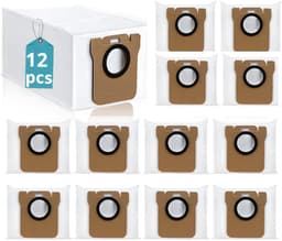 PolkaHome® 12 stuks stofzakken compatibel met Dreame L10s Ultra / L10s Pro Ultra / L10 Ultra / L20 Ultra / L30 Ultra / Xiaomi X10+ / X20+ / X40 Ultra – Grote capaciteit, stofzuiger stofzak, reserveonderdelen en accessoireset, stof zakken — thumbnail 1