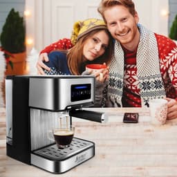 Rumi Espresso Koffiezetapparaat - koffieapparaat met bonen - koffieapparaat met LCD Touch - Halfautomatische - Expressomachine met Pomp Cappuccino - koffieapparaat met Waterreservoir - koffie Reinigingsaccessoires - Expessomachine - — thumbnail 4