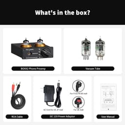 Fosi Audio BOX X2 HiFi Buis Phono Voorversterker voor MM Draaitafel met Multifunctionele Knop, Gain Verstelbaar - 3.5mm AUX Ingang en RCA Lijnuitgang — thumbnail 5