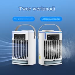 DrPhone EcoBreeze MultiFlow - Multifunctionele Koelventilator – Draagbaar En Compact – Met Drie Windsnelheden – 500ML Watertank – Ingebouwde Schoonmaak Filter - Wit — thumbnail 4