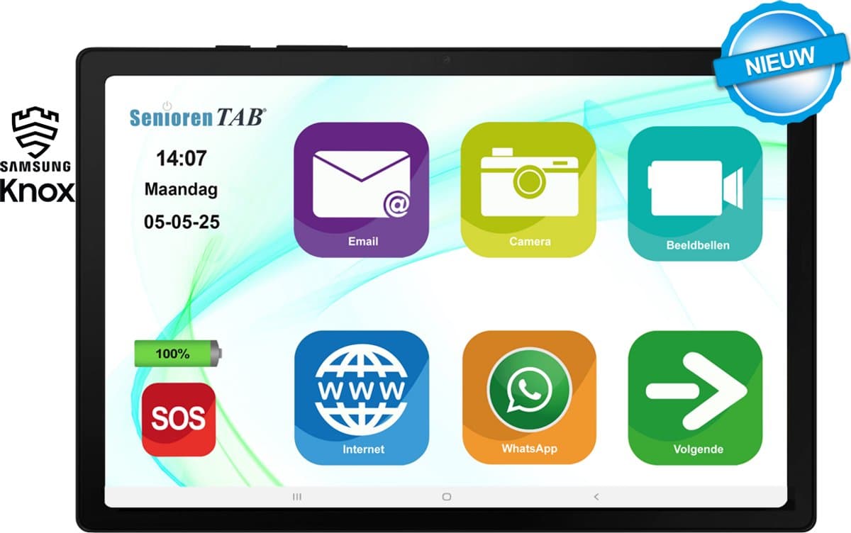 SeniorenTAB tablet Plus - Op basis van Samsung A9+ Wifi - 11 inch - Zwart — afbeelding 1