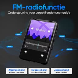 Koopkrachtig - M4 / MP3-Speler met Touchscreen – 32GB, Ingebouwde Luidspreker, FM Radio, en E-Book Functie - mp3 speler bluetooth — thumbnail 2