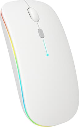 Nuvance Draadloze Muis LED - Bluetooth - Stil - Laptop & Gaming - Draadloos - Computermuis - Links & Rechtshandig - Wit — thumbnail 1