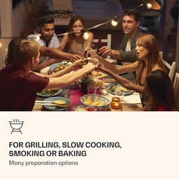 Kamado Grill - Keramische Houtskoolgrill met Deksel en Thermometer - Zwart — thumbnail 2