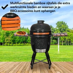 Aviro Kamado BBQ Egg XL - 21,6 Inch - Inclusief Hoes - Tot 10 Personen - Houtskoolbarbecue - Ø 46 CM - Zwart — thumbnail 5