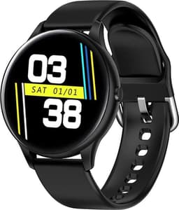 Belesy® Callisto - Smartwatch Dames – Smartwatch Heren - Horloge - Stappenteller - Kleurenscherm - Koortsmeter – Bloeddruk - Full Touch - Maak je eigen wijzerplaat - Zwart - Siliconen - Moederdag — thumbnail 2