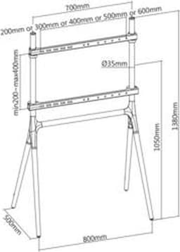 Ophangbeugels voor Luidsprekers - Tot 25kg - Breedte verstelbaar - Bevestiging aan muur - Wit — thumbnail 4