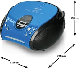 Lenco SCD-24 - Draagbare CD Speler met FM Radio - Stereo Boombox - Werkt op Batterijen en Netstroom - Blauw — thumbnail 3
