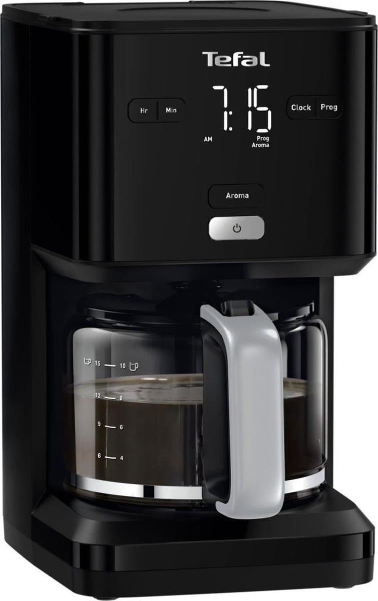 Tefal Smart & Light CM6008 - Filter koffiezetapparaat - 1.25L - Digitaal Display met Timer - 15 Kopjes - Warmhoudfunctie - Zwart — afbeelding 1