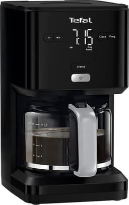 Tefal Smart & Light CM6008 - Filter koffiezetapparaat - 1.25L - Digitaal Display met Timer - 15 Kopjes - Warmhoudfunctie - Zwart — thumbnail 1