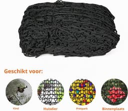 Speelplaats, dubbele lagen, kinderveiligheidsnet, klimrek, net, kinderschommel, tuin, 1 x 3 m, valbeveiligingsnet voor speelplaatsnet (zwart, 100 x 300 cm) — thumbnail 2