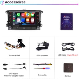 Awesafe Android 15.0 Autoradio - Geschikt Voor VW Volkswagen Golf 5 6 Polo Caddy Bora Jetta Touran Passat Scirocco - Draadloos Apple Carplay Android Auto - Ram 2GB + Rom 64GB - 7 inch HD Touchscreen - GPS Navigatie Bluetooth Wifi USB Type/C — thumbnail 5