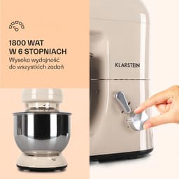 Keukenmachine 5L met Kneedhaak en Garde – Krachtige Mixer – 6 Snelheden – RVS Kom – 1800W — thumbnail 4