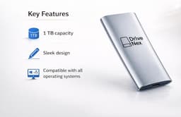 Externe Harde Schijf - Draagbare Opslag - Data Opslaan - Snelle SSD - 2 Terabyte - Zilver — thumbnail 4