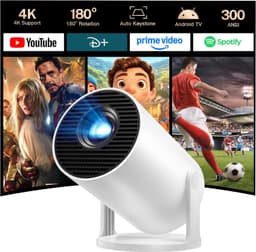 Mini Projector 4K - Android 11 - Bluetooth 5 en WiFi 6 - 1080p Full HD - Draagbare Beamer voor Telefoon/TV Stick/HDMI/PS5/iOS — thumbnail 1