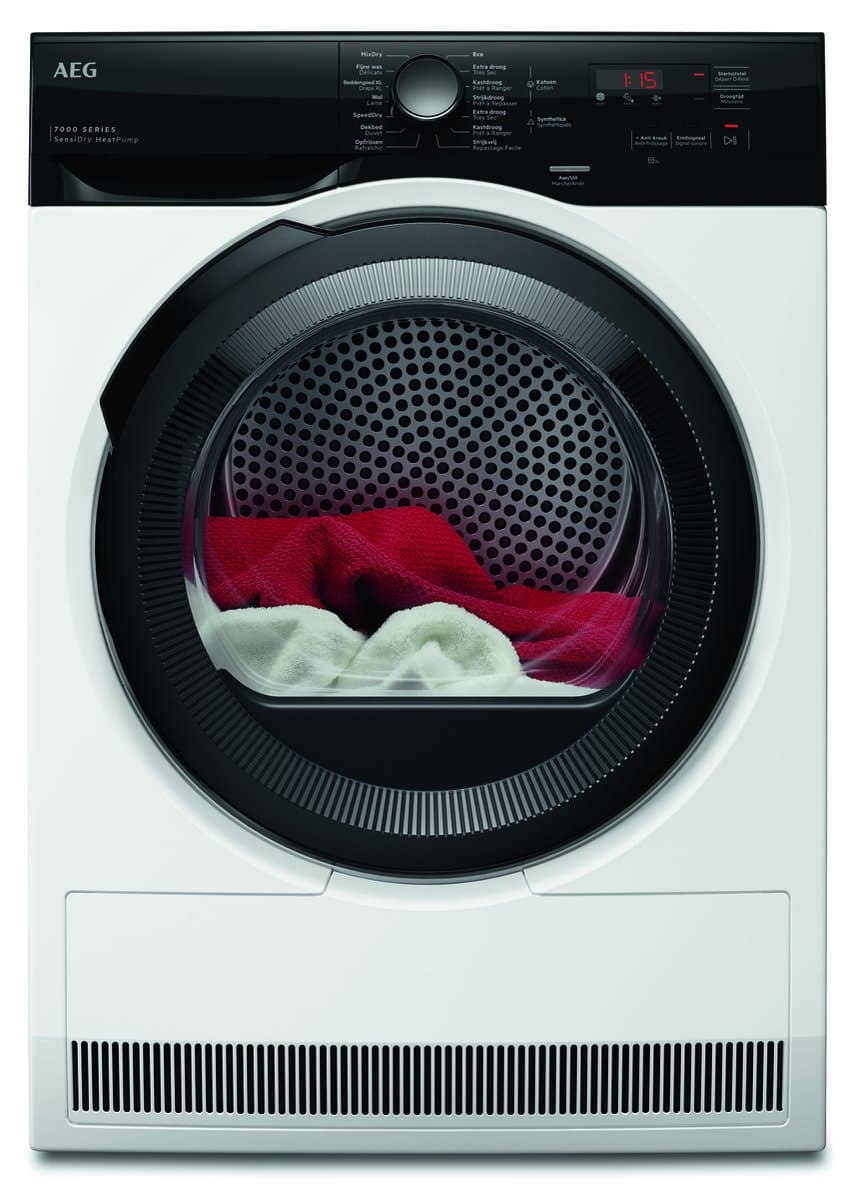 AEG TR7E86BB4 7000 SensiDry - Warmtepomp Droger - EnergyLabel C - 8 kg — afbeelding 1