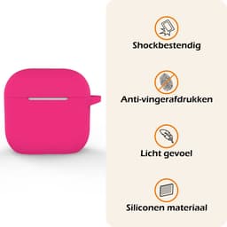 Hoesje - Geschikt voor Apple AirPods 5 - met Clip - Siliconen Hoes - Silicone Case Cover - Roze — thumbnail 3