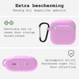 Case - Geschikt voor Apple AirPods 5 - Siliconen Hoes met Clip - Silicone Hoesje Cover - Flamingo — thumbnail 5