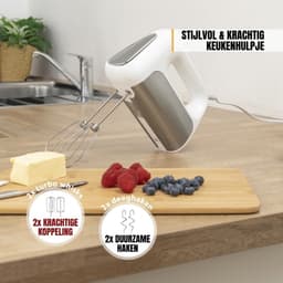 Levo® Mixer met Mengkom - Keukenmachine - Mixer - 3.4 Liter Mengkom - Wit - 31cm x 21cm x 36cm — thumbnail 3