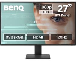 BenQ GW2791P Monitor met Speakers - 27 Inch Full HD IPS Scherm - 120Hz - 1ms MPRT - Eye Care - DisplayPort & HDMI