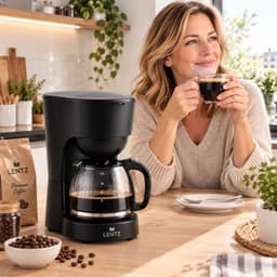 LENTZ Mini Koffiezetapparat 1,25 L - Ligtgewigt koffiemachine - Zonder Filter - 750 W — thumbnail 3