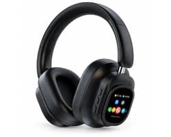 LifePods Smart draadloze over-ear koptelefoon met touchscreen, Bluetooth 5.3, Hybrid ANC noise cancelling, app-bediening, microfoon, USB-C, 3,5 mm AUX, opvouwbaar design, hoofdtelefoon voor muziek, reizen, werk en bellen