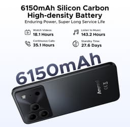 Anyreal Note 56 Plus Smartphone - 6,56 Inch - 48GB(6+24) RAM - 256GB ROM - 6150 mAh - Android 16 - Gemini AI - NFC GPS - Zwart — thumbnail 5