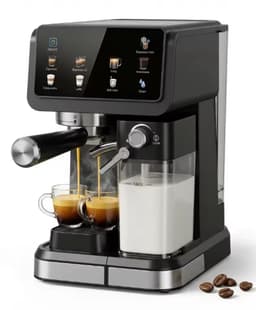 Innovastore Koffiezet apparaat - Koffie machine - Espressomachine - Latte- en cappuccinofunctie - Melkopschuimer - Zwart — thumbnail 1