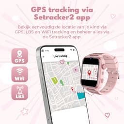Denver Kindersmartwatch met GPS - Videobellen/SMS - SOS-knop - 4G - Simkaart - 1.83 Inch - SWGL149RO - Roze — thumbnail 3