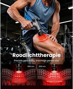 Professionele Percussie Massage Gun met Warmte en Rode LED Therapie — thumbnail 5