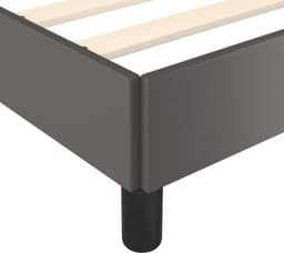 Bedframe, grijs, 160 x 200 cm, kunstleer, familiebed, hotelbedframe, bedframe voor slaapkamer, hotel, logeerkamer — thumbnail 3