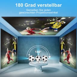 Mini Beamer Android 14.0 - 1280 x 720 Resolutie - 4K Ondersteuning - Wifi 6 Bluetooth 5.4 - Draagbaar Mobiele Projector — thumbnail 2