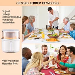 Airfryer Met Stoomfunctie - 7,5 Liter - 1500 W - 16 Kookprogramma’s - Touchscreen - Instelbare Temperatuur - Timer - Vaatwasserbestendige Onderdelen - Crème — thumbnail 5