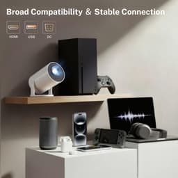 Mini Beamer Draagbaar - 1280 x 720 LCD Resolutie - Bluetooth Wi-Fi 6 Connectiviteit - 8,9 x 8,9 x 15,2 cm Compact - Voor Thuisbioscoop Gaming En Buiten — thumbnail 2