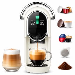 Espressomachine 5-in-1 – 20 Bar – Warm en Koud – 7 Waterstanden – LED Display – 1450 W – Wit — thumbnail 1