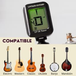 Lintage Guitars LT-1 Stemapparaat – Digitale Gitaar stemmer Tuner – Chromatisch – Clip-On – Gitaar, Basgitaar, Viool, Ukulele & Banjo — thumbnail 4