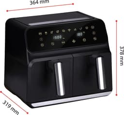 Dubbele Heteluchtfriteuse - Airfryer Duo - Gezond Koken - Sync Finish Functie - 8 Liter - Zwart — thumbnail 5