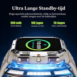 Robuuste Outdoor Smartwatch voor Heren – Bellen | Gebeld Worden – Waterdichte Fitnesstracker met Bloeddruk – Hartslag – SpO2 en Slaapmonitoring - Sporthorloge - Tactische Bluetooth Smart Watch voor iOS/Android - Khaki — thumbnail 5