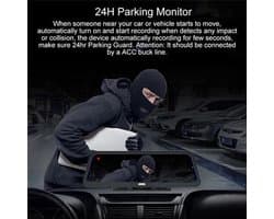Dashcam voor Auto - 10" 4G ADAS Dashcam - GPS Navigatie & Dual Lens Achteruitrijcamera - 15m Achtercamera - Geen Geheugenkaart - Zwart