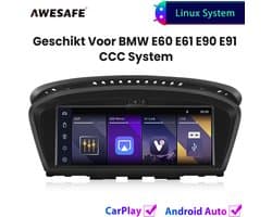 Awesafe 8.8'' Carplay Autoradio - Geschikt voor BMW E60 E61 E63 E64 E90 E91 E92 CCC Systeem 2004 t/m 2008 - GPS Navigatie - Draadloze Carplay Android Auto - Touchscreen - Bluetooth Radio - 2004 2005 2006 2007 2008