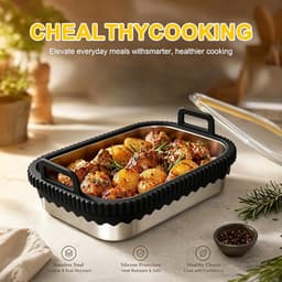 Airfryer voor COSORI heteluchtfriteuse 2 kamers/Ninja heteluchtfriteuse AF400EU/DZ400EU/AF451EU hittebestendig van roestvrij staal 304, krasbestendig, vaatwasmachinebestendig (zwart, met — thumbnail 5