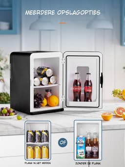 Kavo® Minibar - 15L Capaciteit - Mini Koelkast - Draagbare Koelkast - Zwart - 45cm x 25cm x 31cm — thumbnail 3