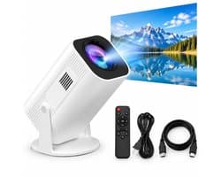 VHV - Beamer - Mini Beamer - Smart 1080P Full HD Projector - FULL HD (4K-Ondersteuning) - 200 ANSI - WiFi & Bluetooth - Ingebouwde Speakers - Draagbare Beamer Thuisbioscoop - Voor iOS en Android - Autofocus